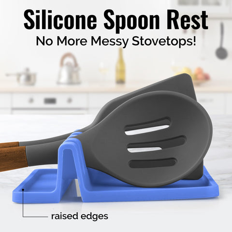 Descanso con 4 huecos Zulay Kitchen para utensilios, silicona resistente al calor.