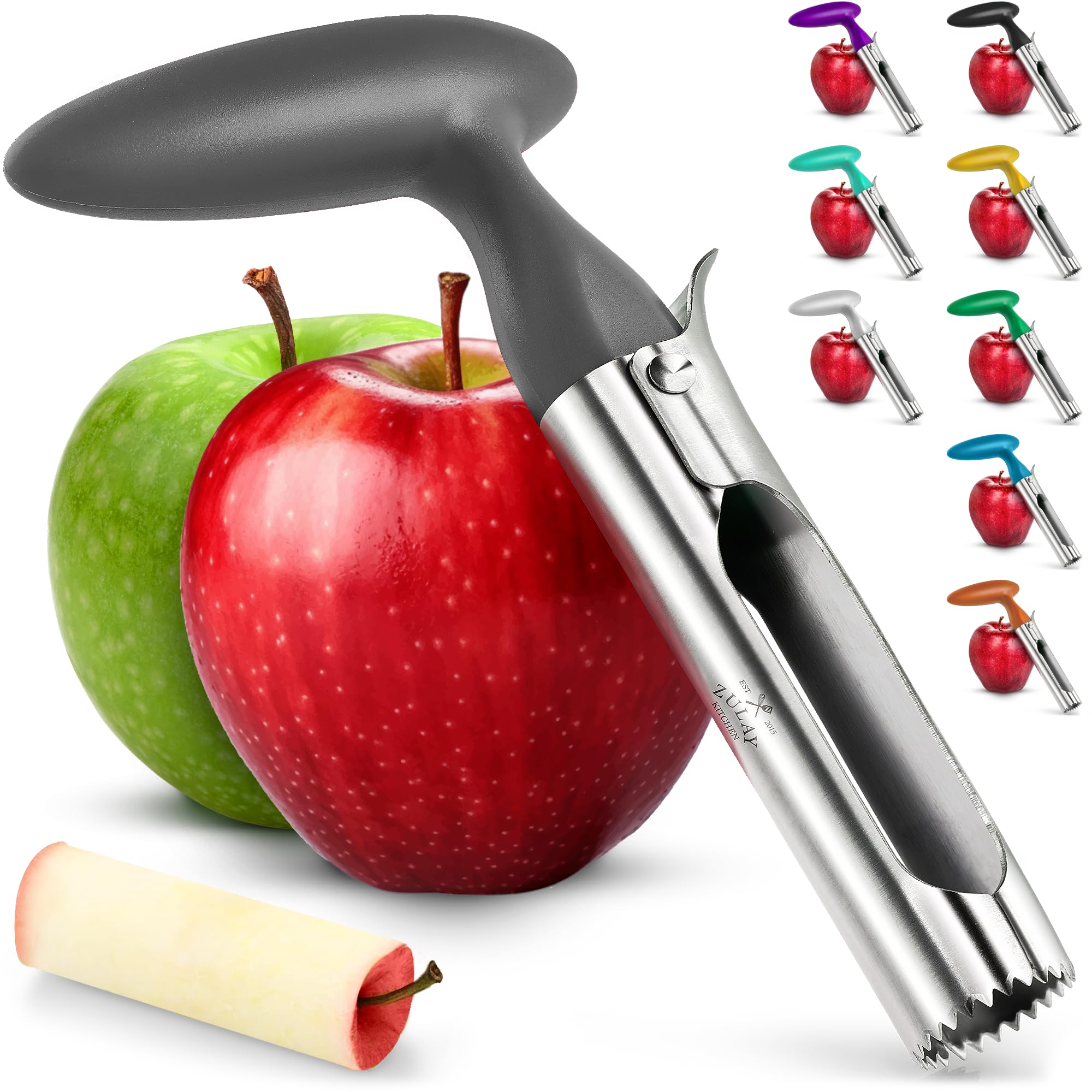 Descorazonador Zulay Kitchen en acero inoxidable para manzanas, corte limpio.