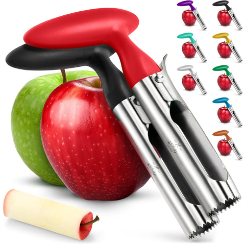 Zulay Kitchen Descorazonador de manzanas con afilado de acero inoxidable para cortes limpios.
