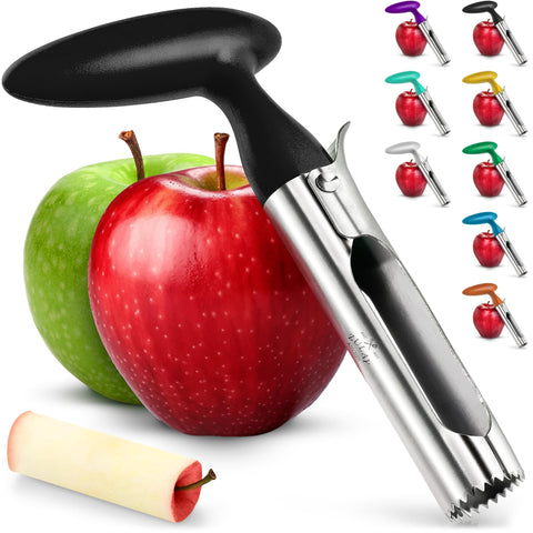 Zulay Kitchen Descorazonador para manzanas con hojas afiladas y corte limpio