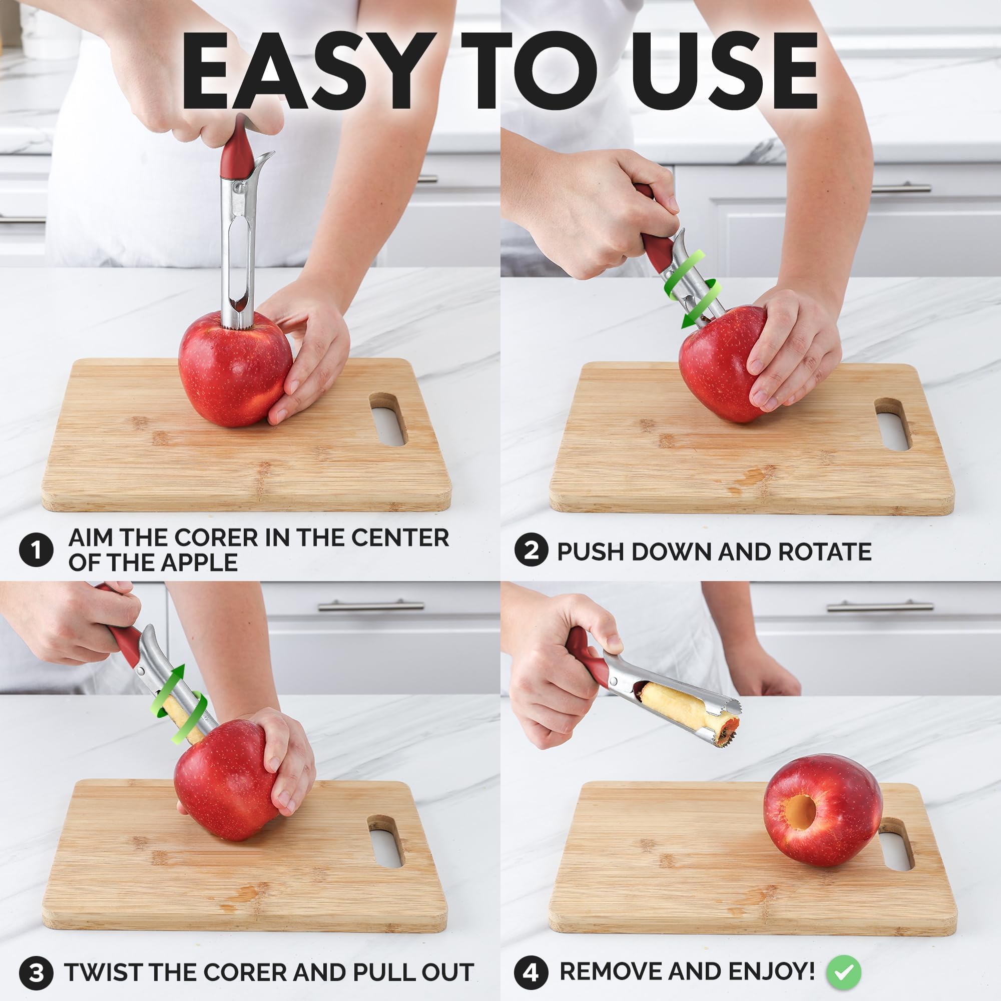 Zulay Kitchen Descorazonador para tomates, cortes uniformes.