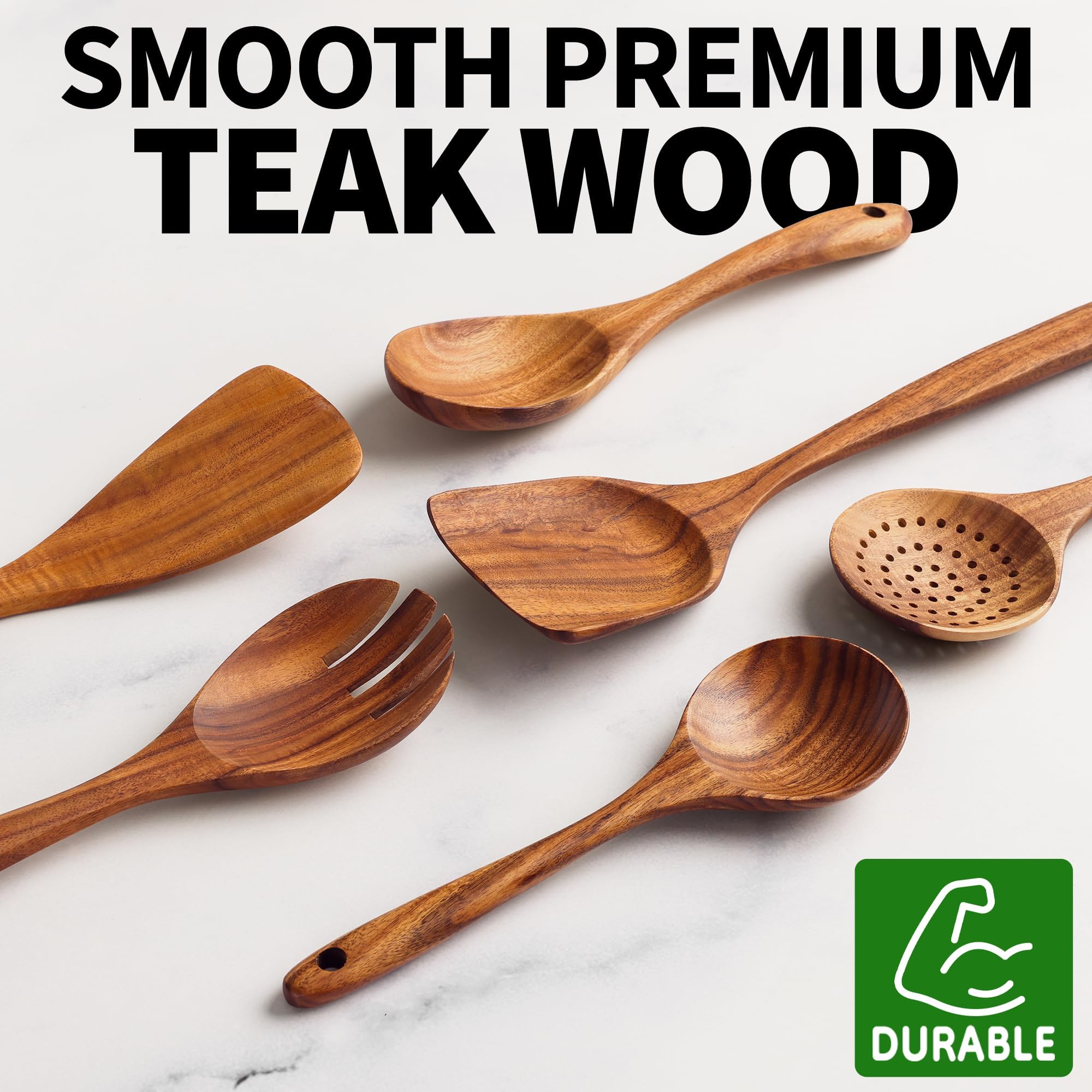 Zulay Kitchen utensilios teca diseño antirayaduras para evitar rayones en sartenes