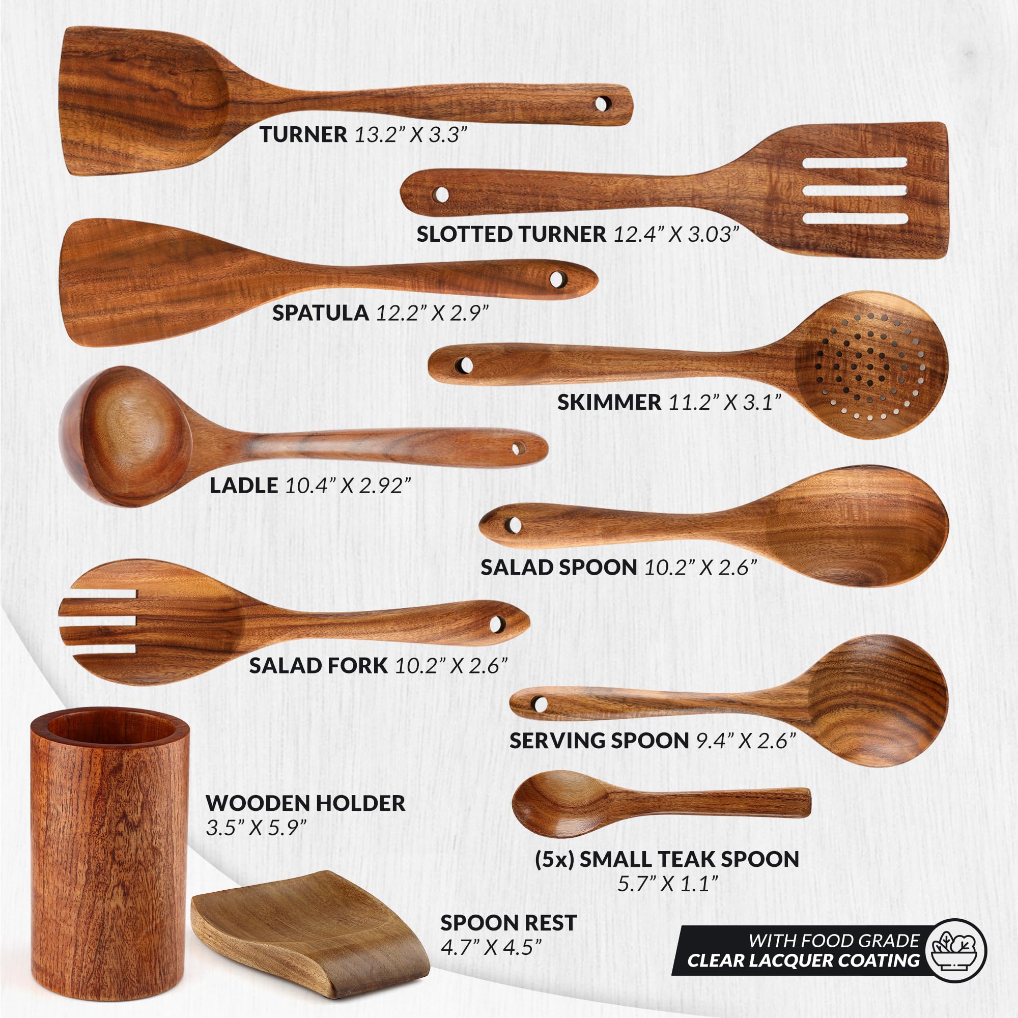 Espátula de teca Zulay Kitchen, apta para sartenes antiadherentes.