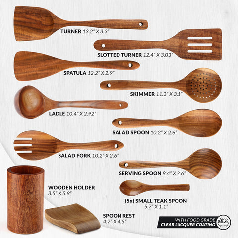 Espátula de teca Zulay Kitchen, apta para sartenes antiadherentes.