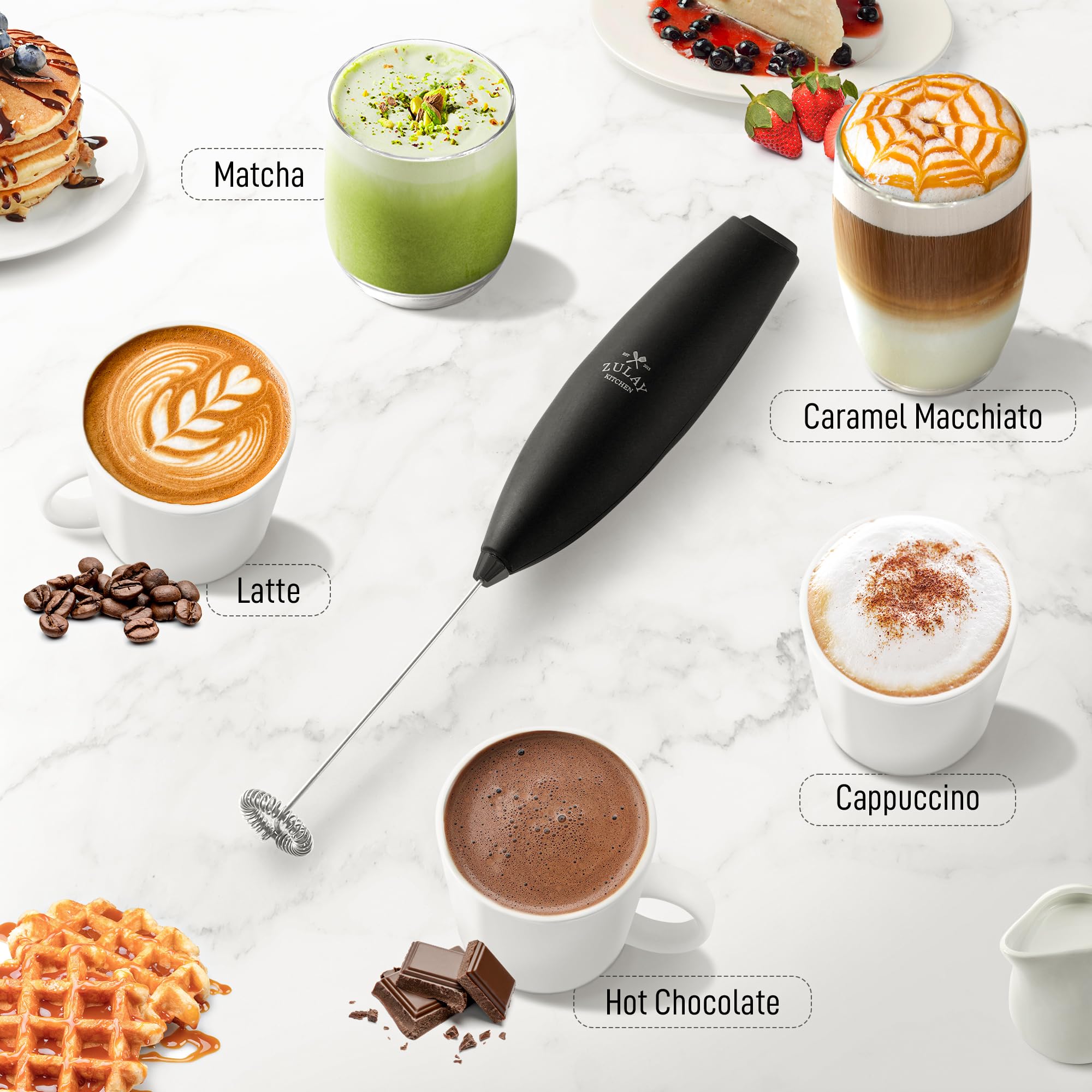 Zulay Kitchen espumador compacto ideal para cafés fríos y calientes