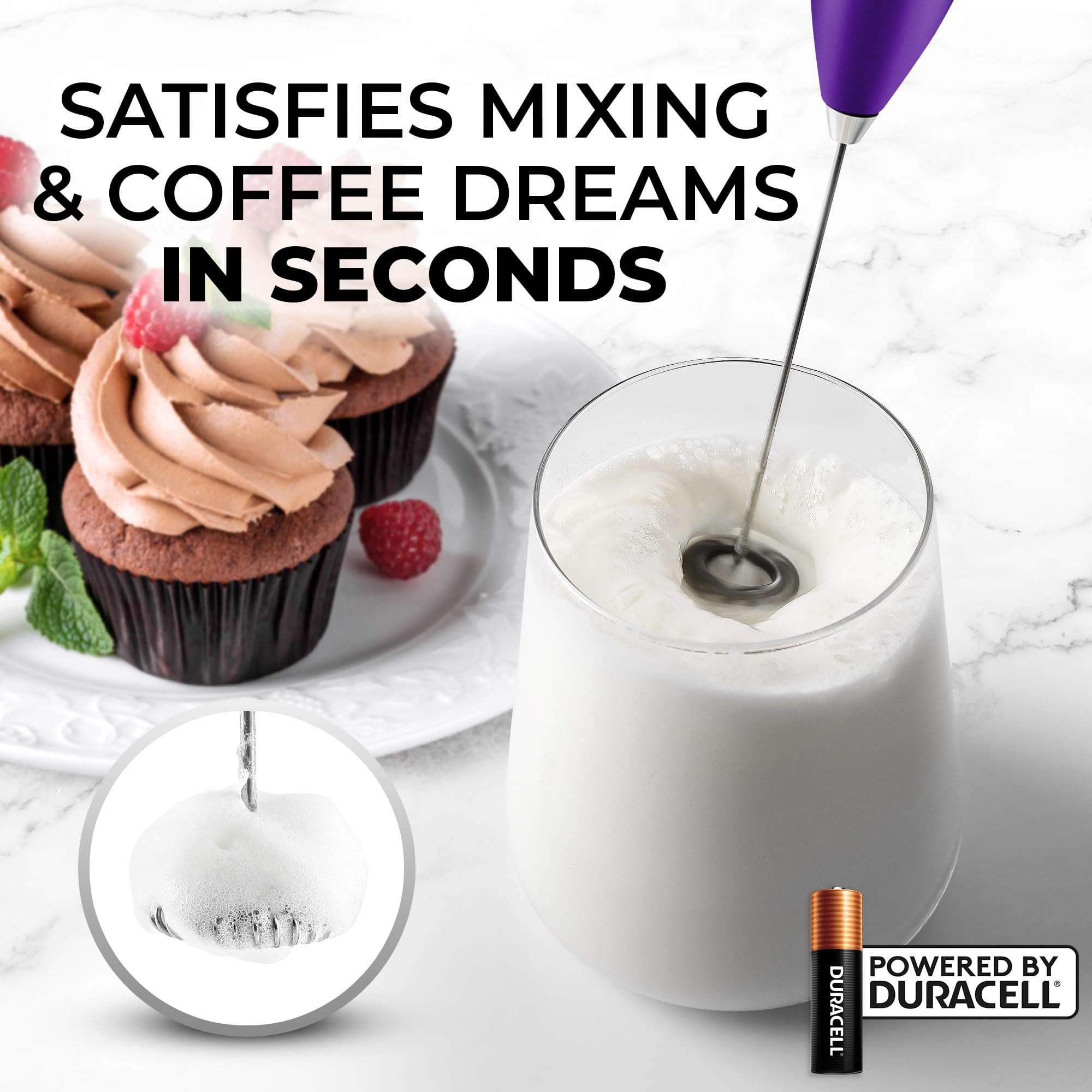Espumador Zulay Kitchen para cafe espresso con crema suave.