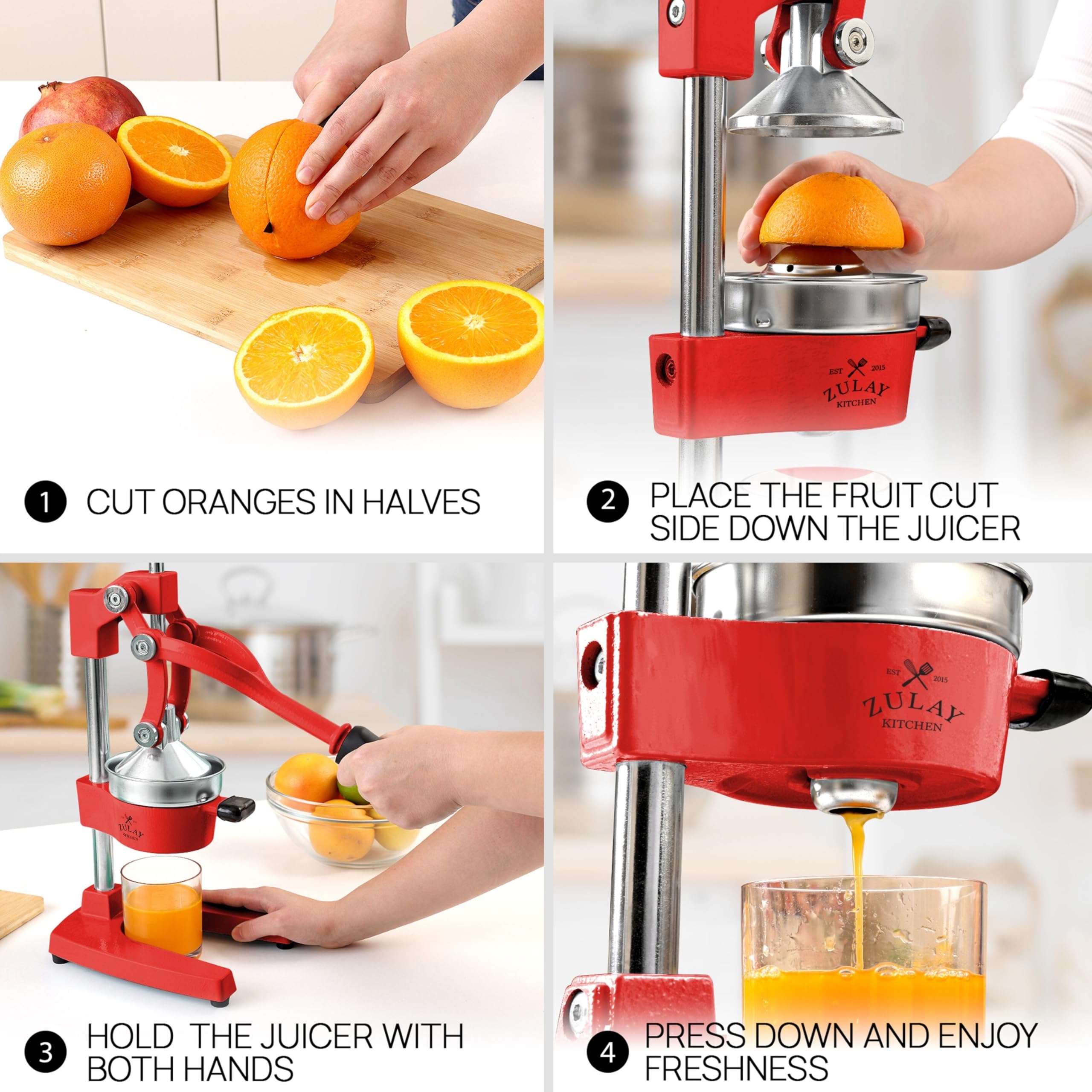 Zulay Kitchen Exprimidor Cítrico, piezas desmontables, aptas para lavavajillas