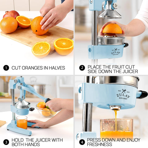 Base estable y duradera del exprimidor Zulay Kitchen azul