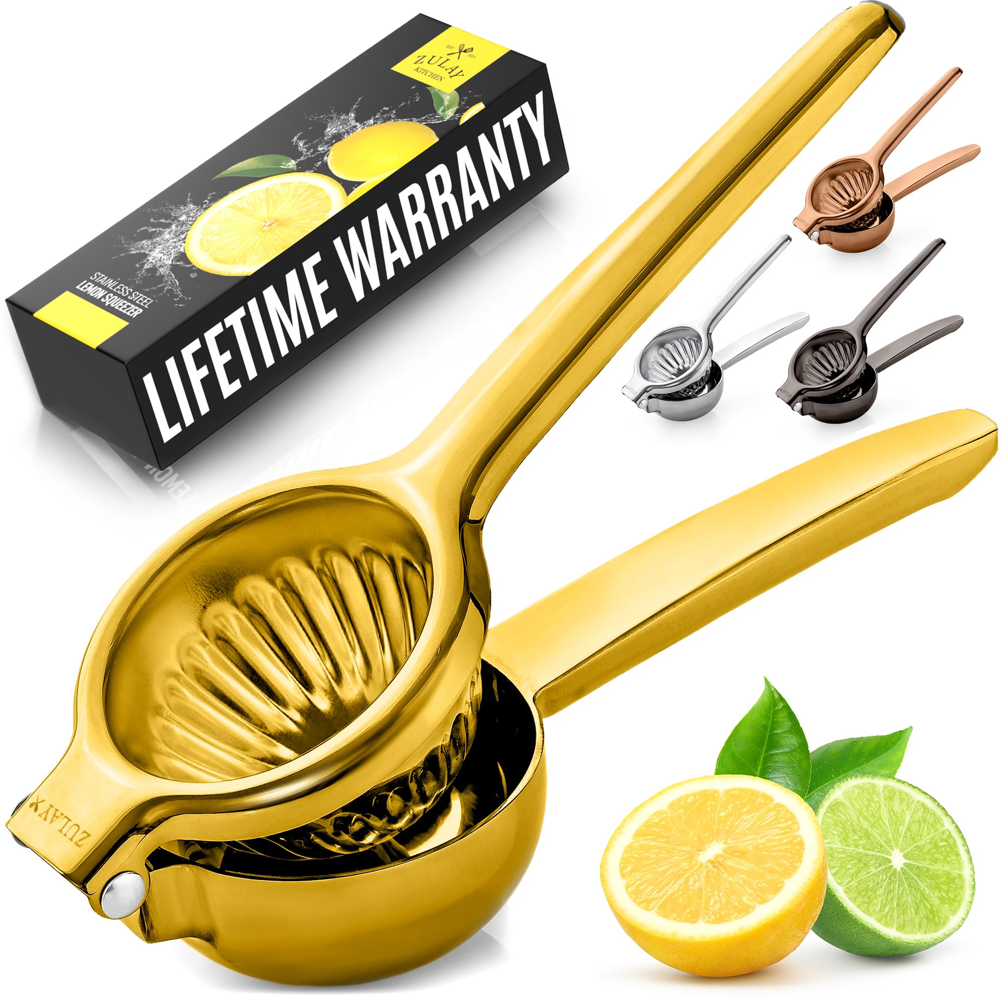 Zulay Kitchen Exprimidor de limones en acero inoxidable sin semillas para jugo claro