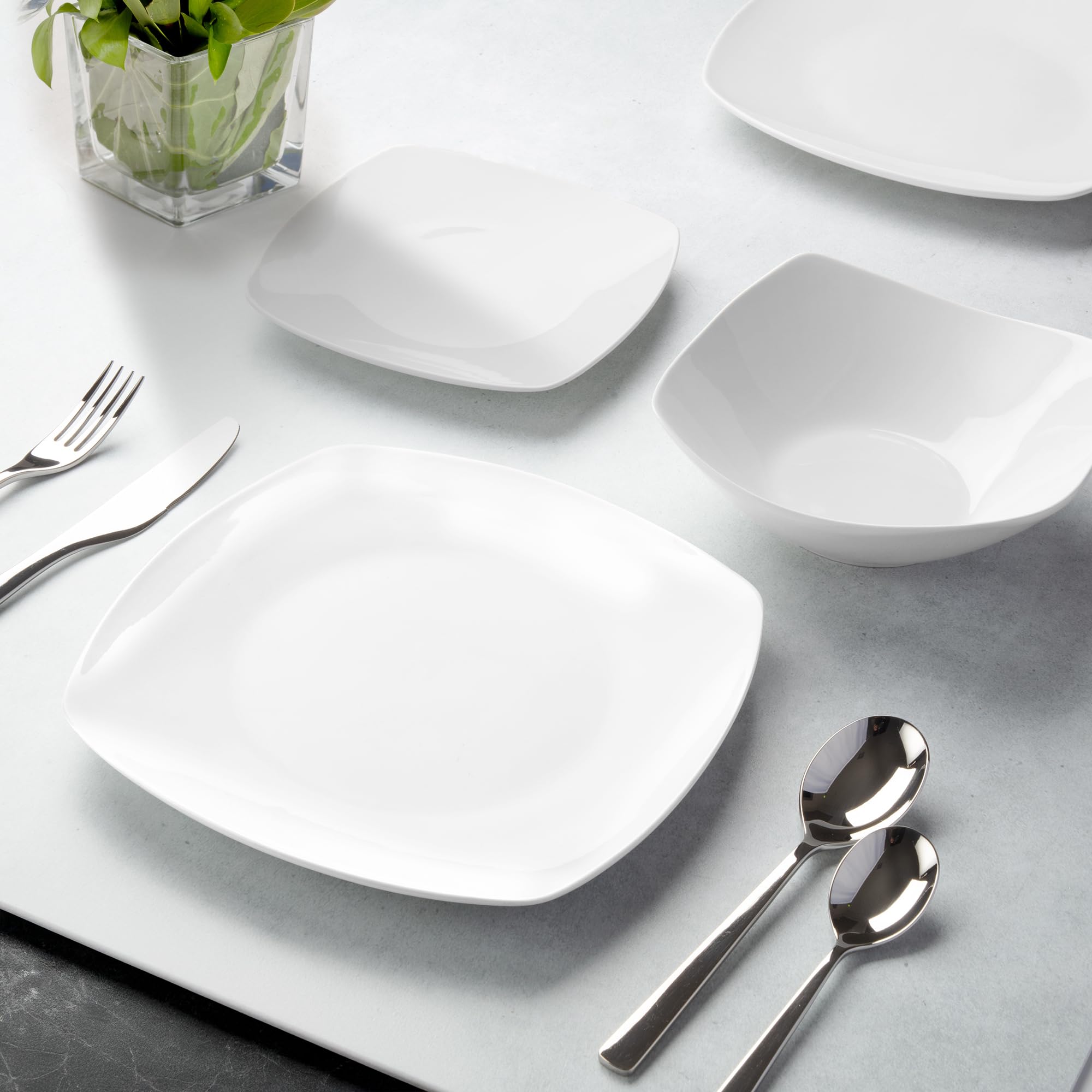 Zulay Kitchen Luna tazas blancas: conjunto completo para desayunos.