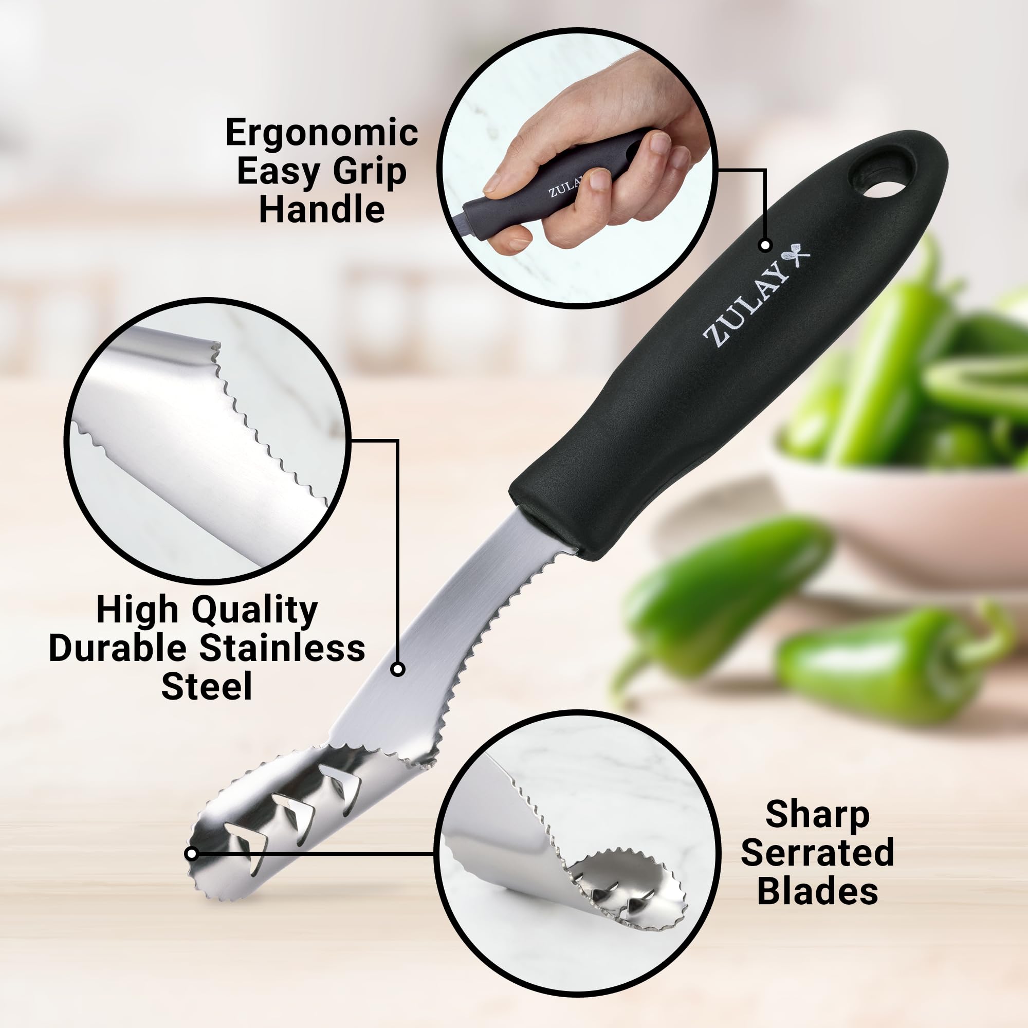 Zulay Kitchen Mango ergonómico antideslizante para uso cómodo.