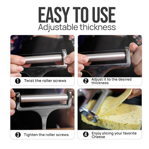 Diseño ergonómico de Zulay Kitchen para cortar queso con comodidad.