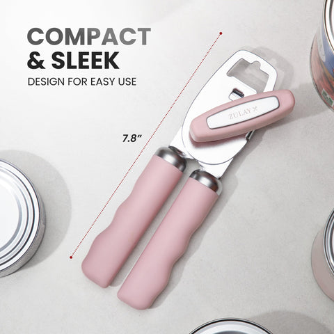 Zulay Kitchen mango ergonómico suave para agarre estable al abrir latas.
