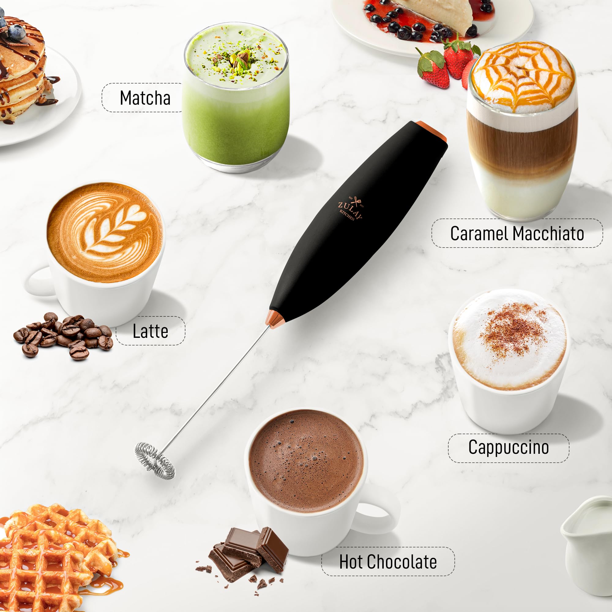 Zulay Kitchen mango ergonómico para un agarre cómodo al mezclar bebidas