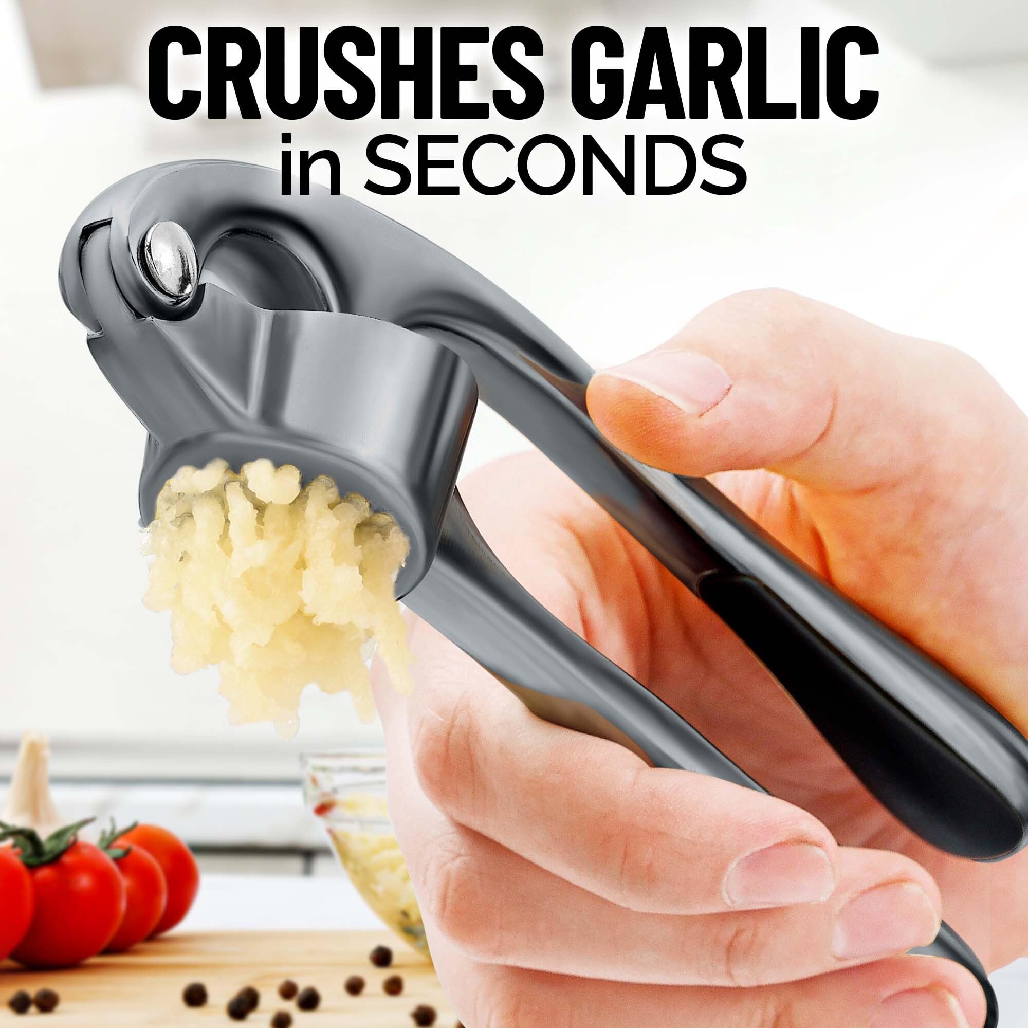 Mango ergonómico de la prensa Zulay Kitchen para apretar sin esfuerzo.