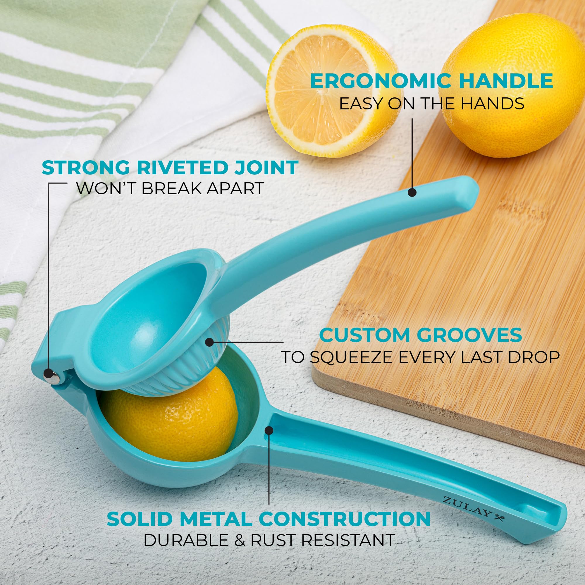 Prensa cítricos Zulay manual con mango ergonómico para exprimidos rápidos