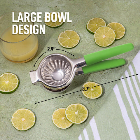 Zulay Kitchen prensa cítrica verde claro con mango de silicona para agarre cómodo