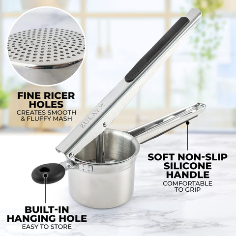 Fácil limpieza del prensapatatas Zulay Kitchen, apto para lavavajillas.