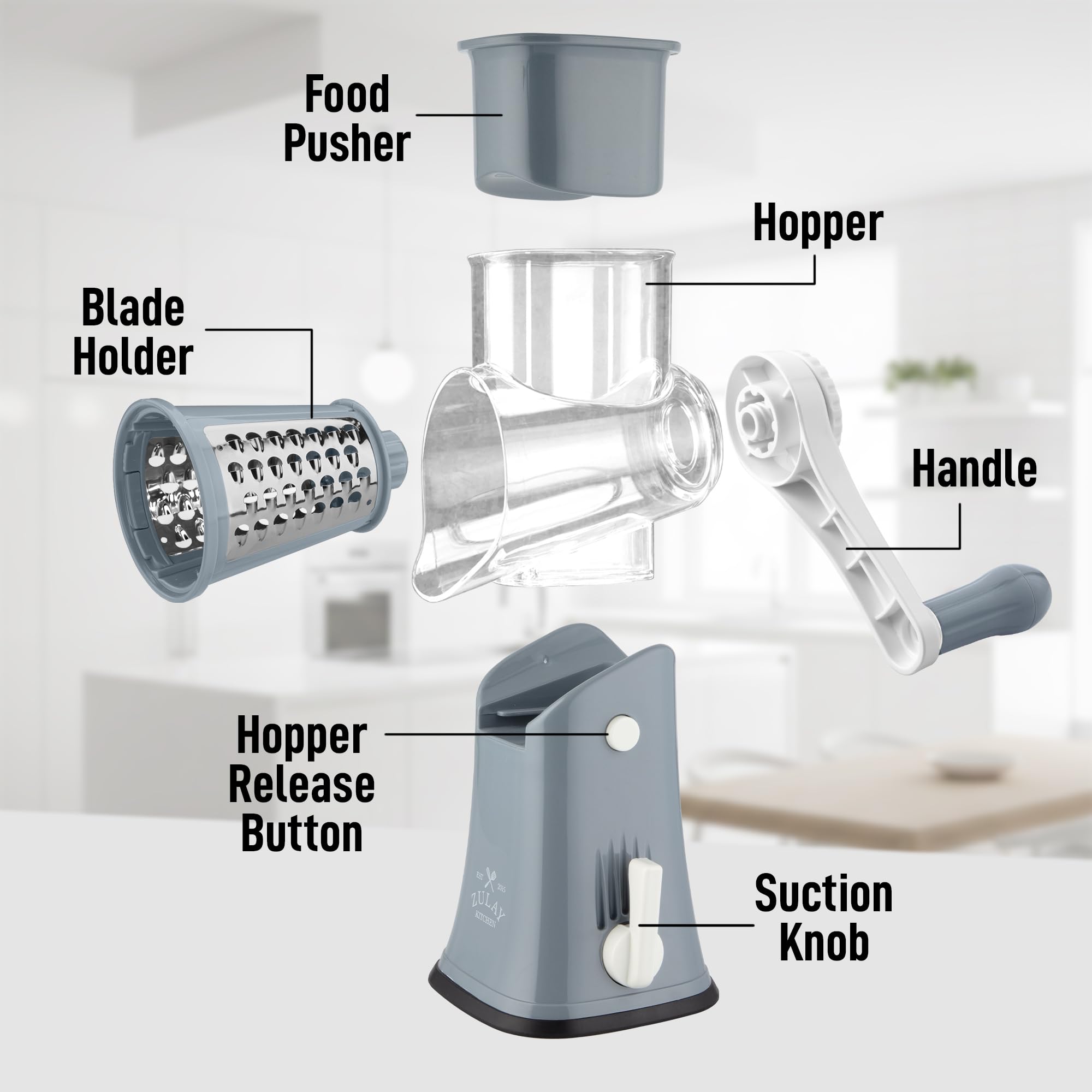 Mango ergonómico que facilita girar con comodidad.
