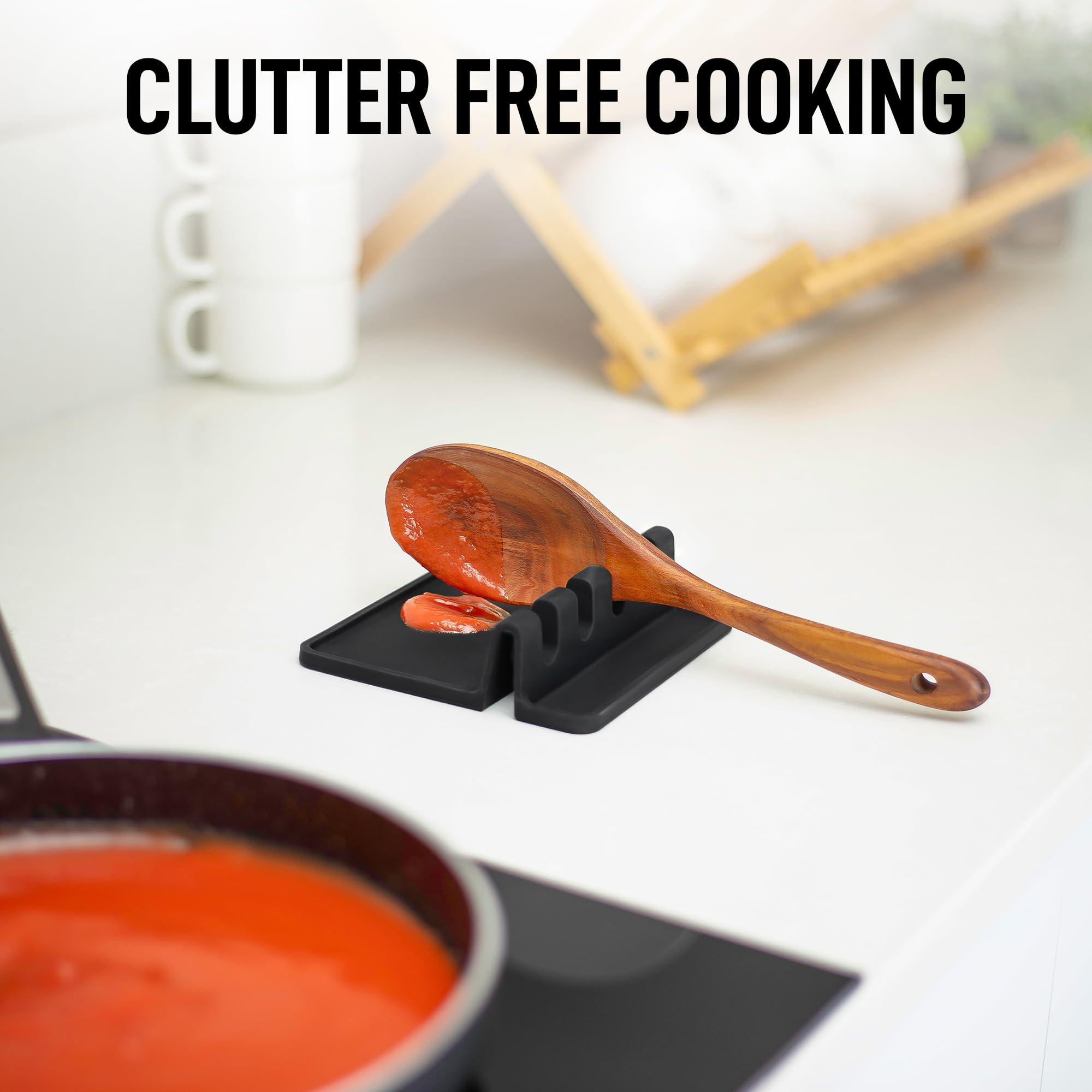 Zulay Kitchen reposo-utensilios-calor-resistente: seguro cerca de la estufa para uso frecuente.