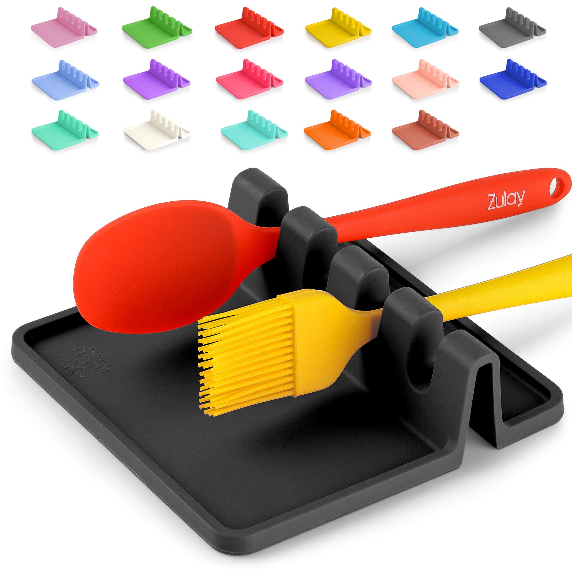 Zulay Kitchen reposo-utensilios-silicona: mantiene mostradores limpios y ordenados.