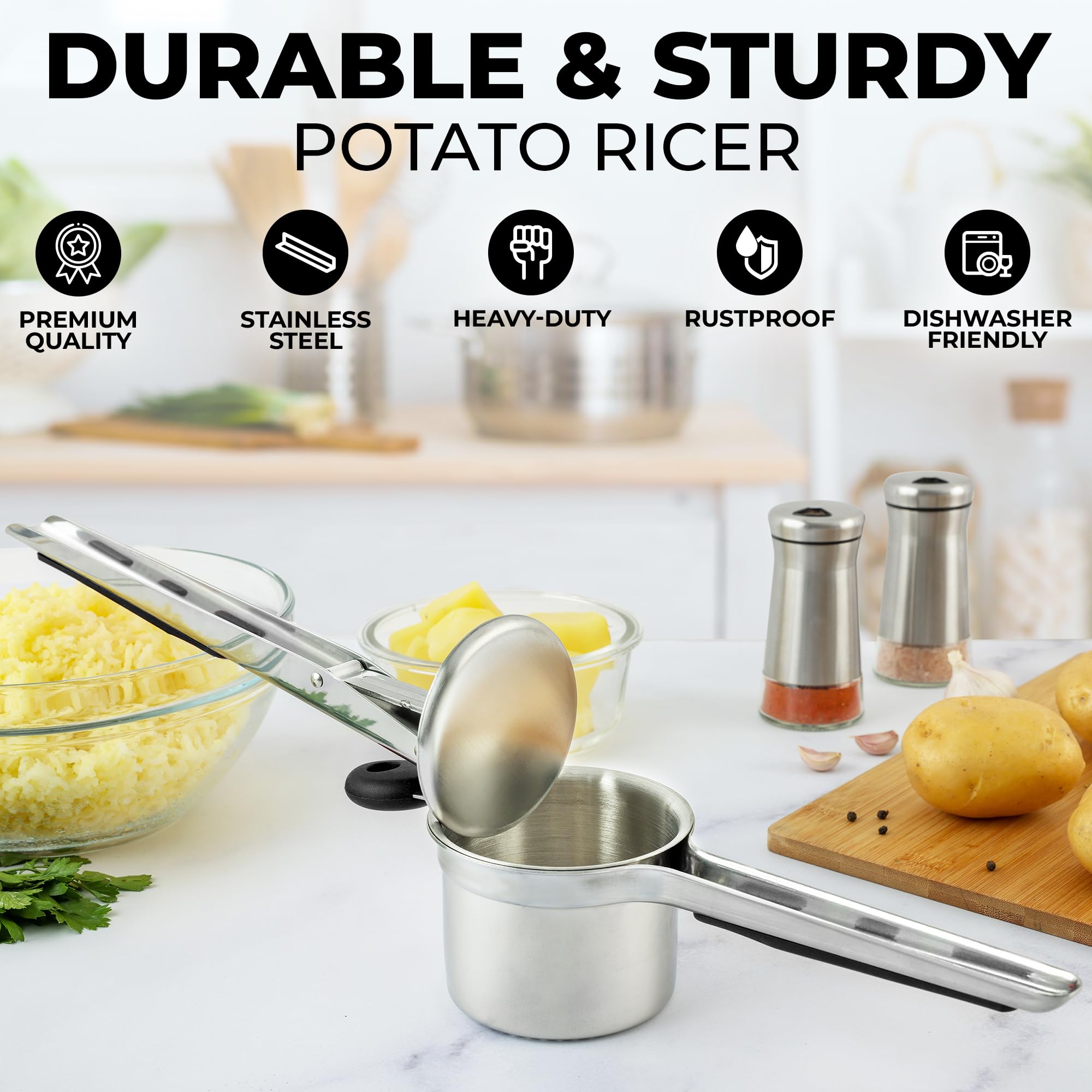 Zulay Kitchen cesto profundo 15oz permite puré en grandes porciones para la familia.
