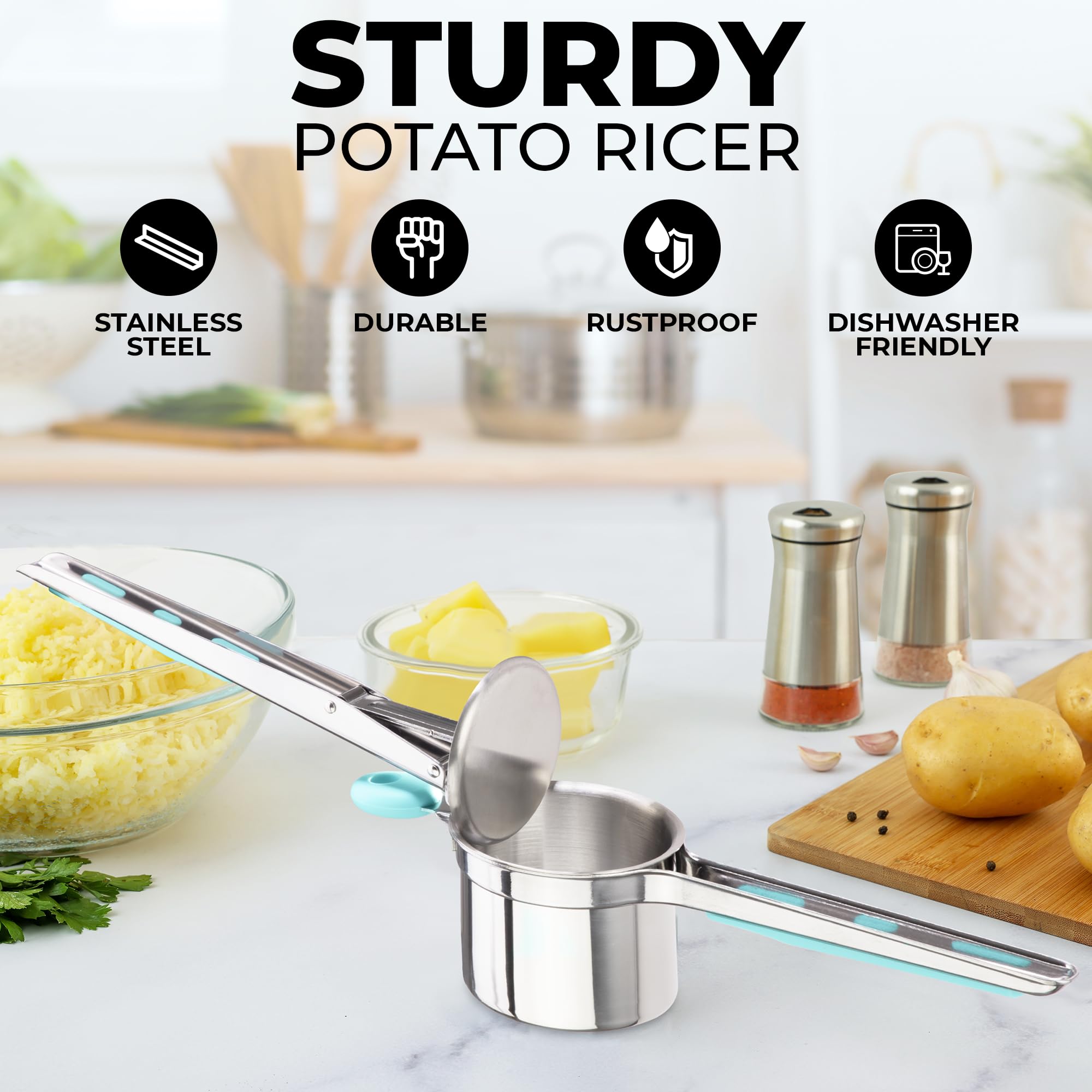 Zulay Kitchen Ricer con disco mediano para textura media.