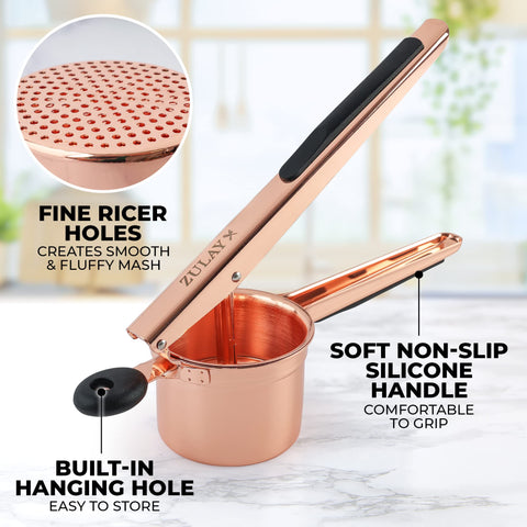 Ricer Zulay Kitchen mango ergonómico para uso cómodo.