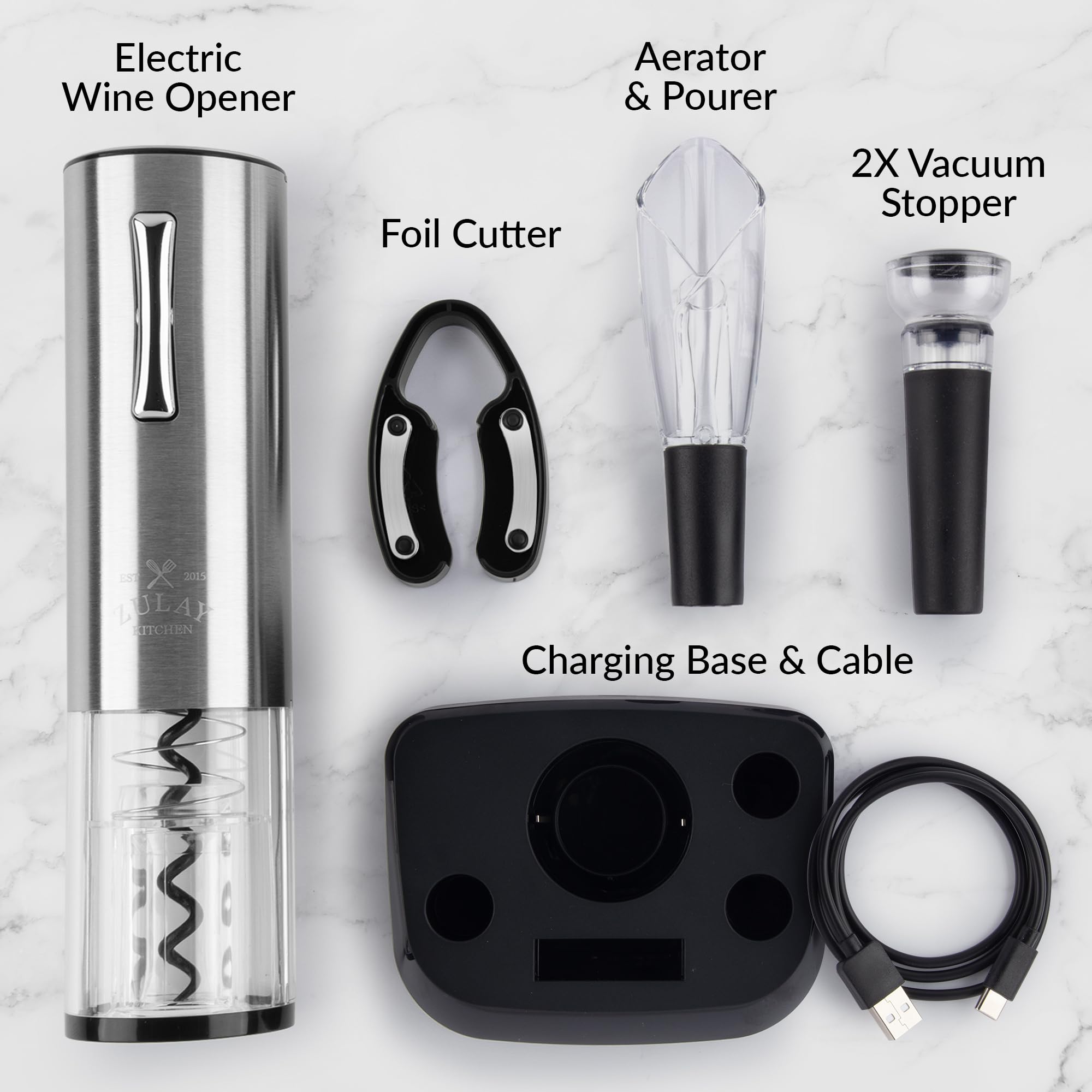 Sacacorchos eléctrico Zulay Kitchen para extracción suave del corcho.