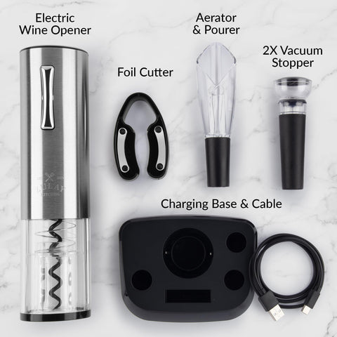 Sacacorchos eléctrico Zulay Kitchen para extracción suave del corcho.