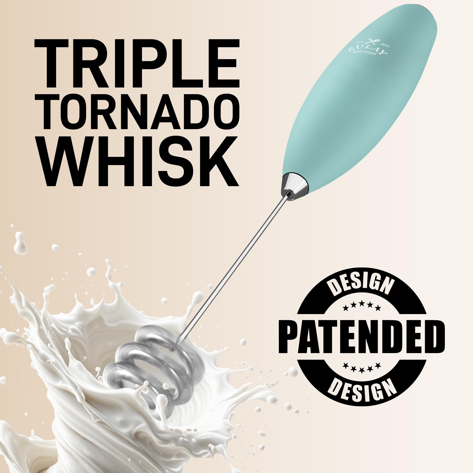 Mezcla de polvos para bebidas con Zulay Batidor Tornado Triple