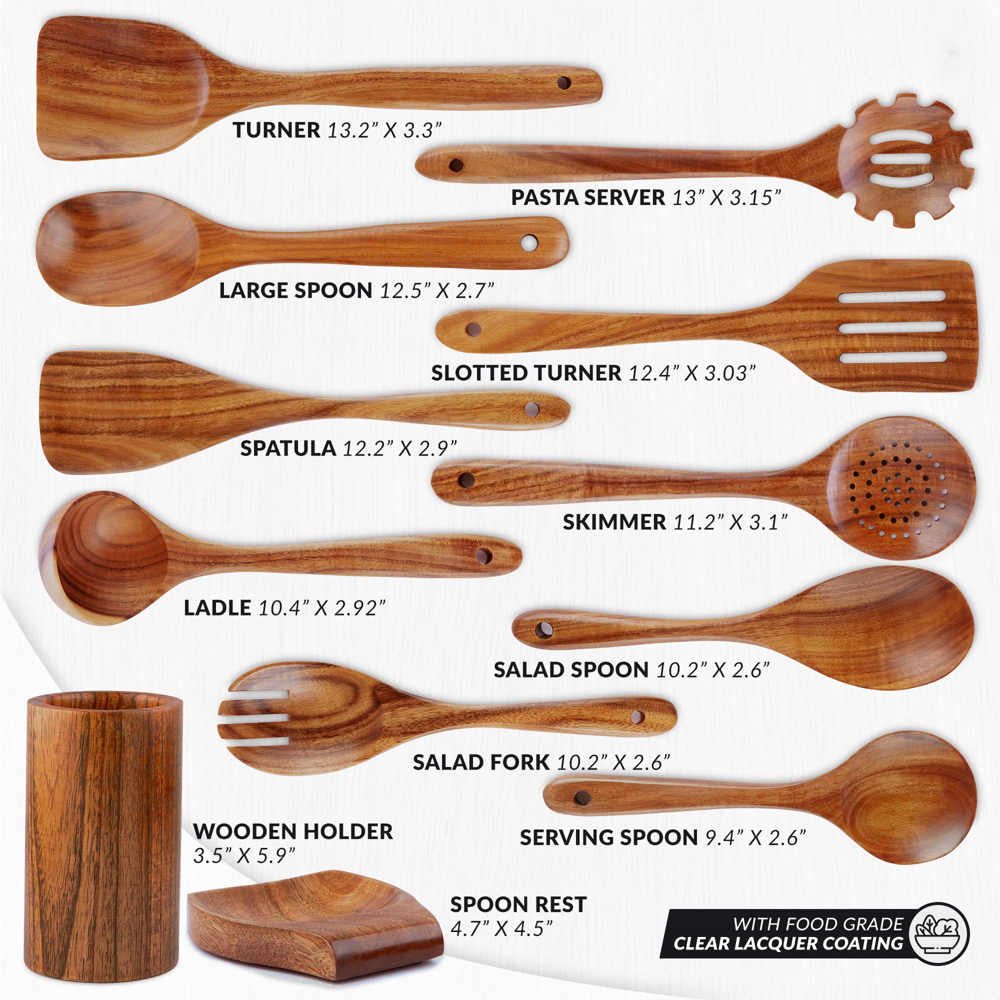 Espátula ranurada de teca Zulay Kitchen para girar sin rayar