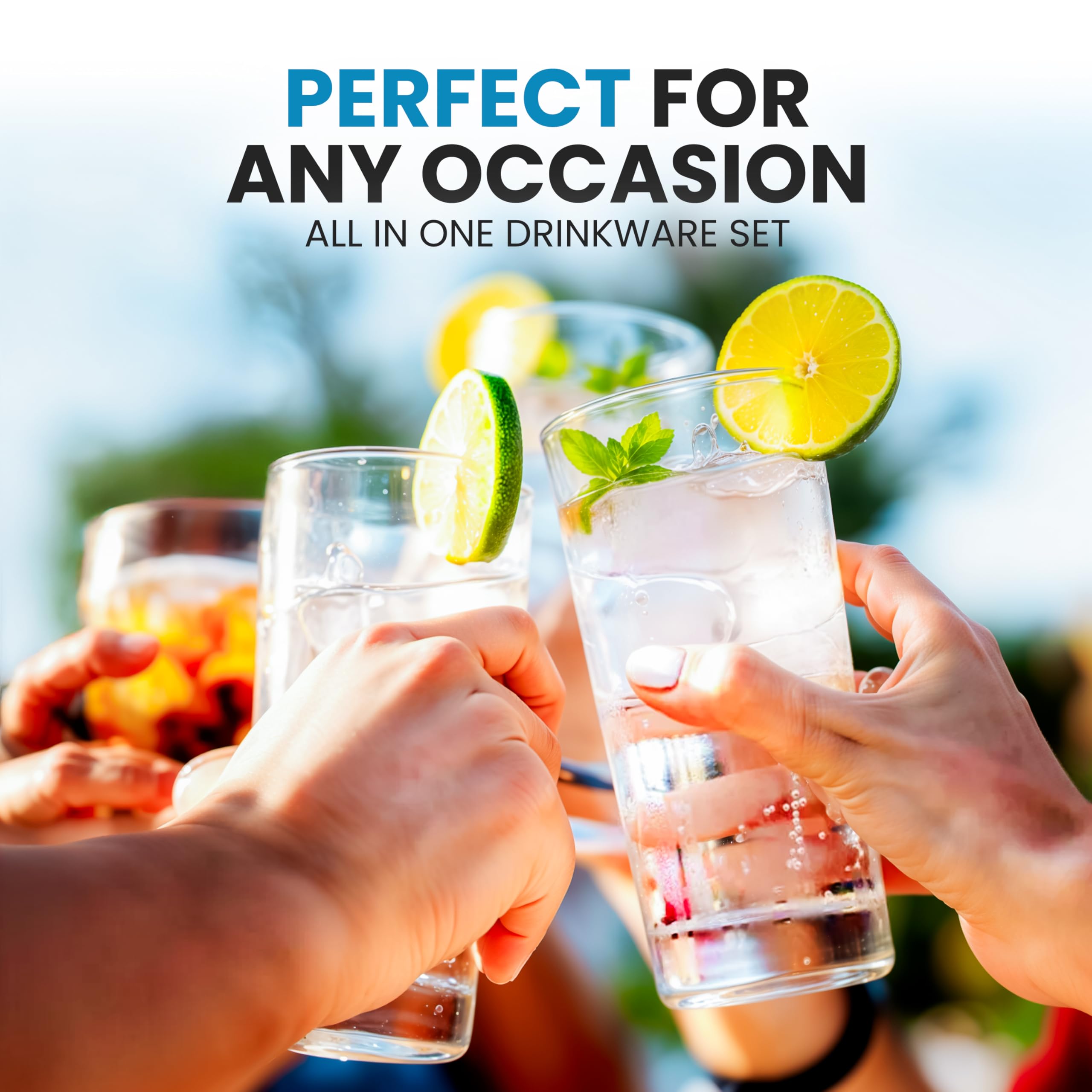 Zulay Kitchen para exteriores, ideales para bebidas frías y cócteles.