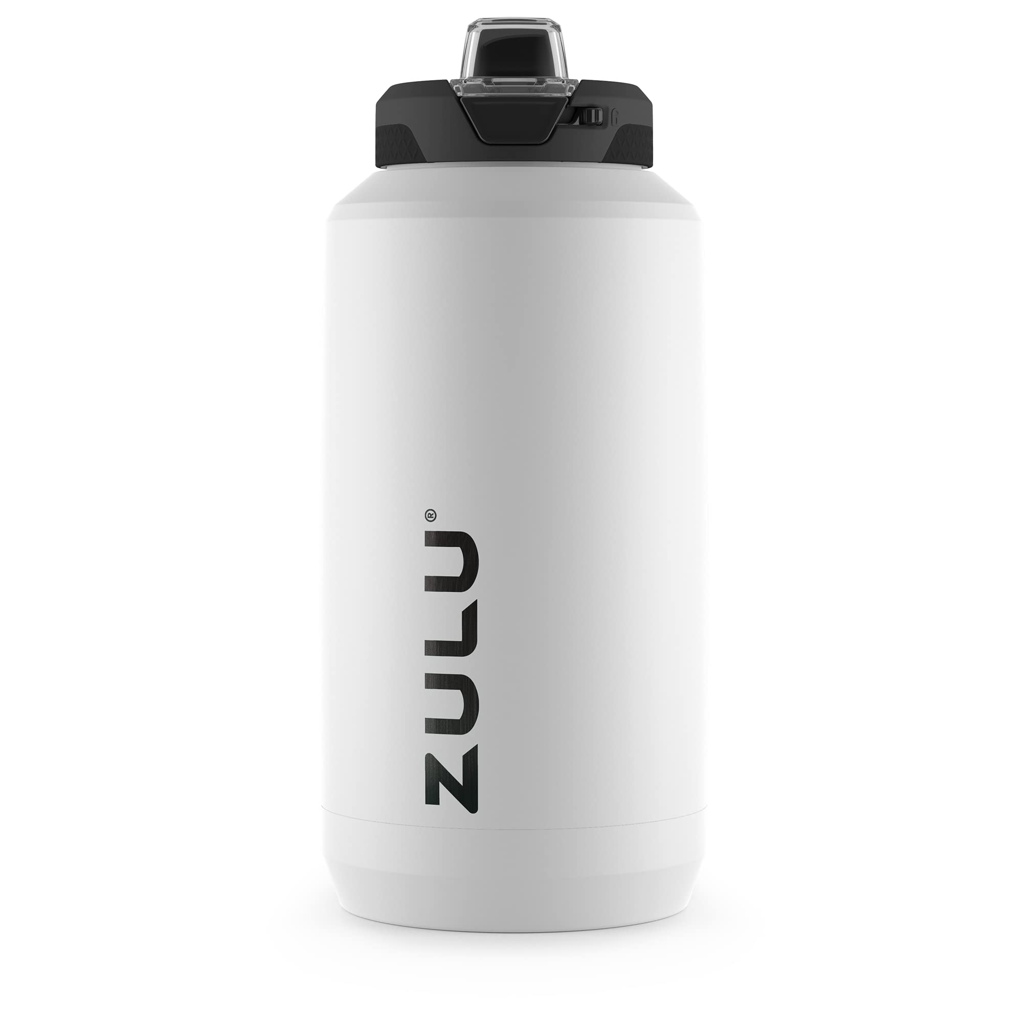 Botella ZULU Goals 64oz con tapa de botón y cierre seguro.