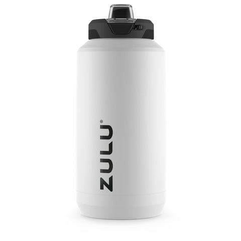 Botella ZULU Goals 64oz con tapa de botón y cierre seguro.