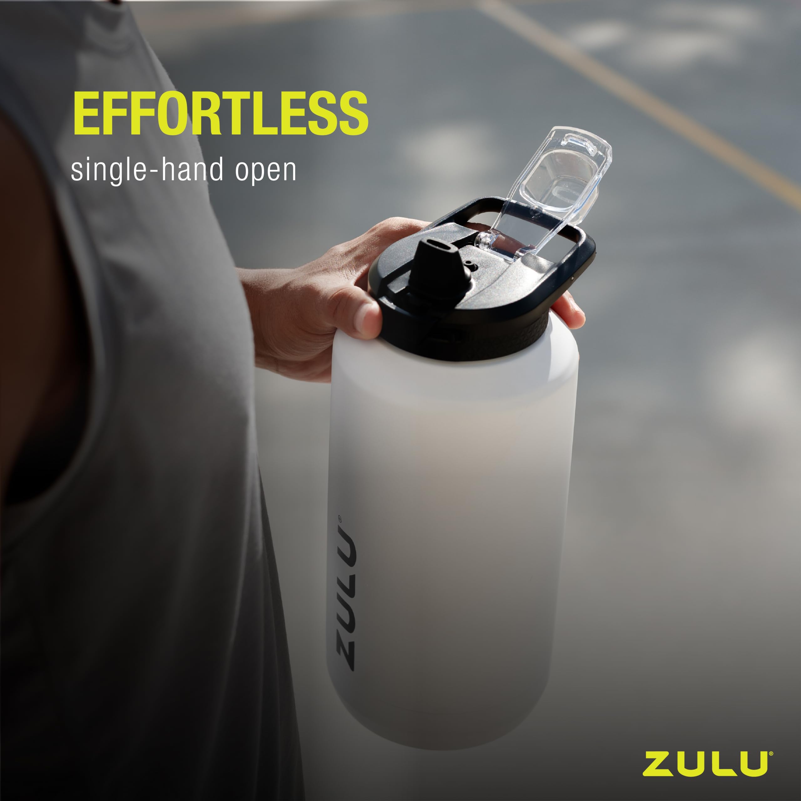 Tapa desmontable de ZULU Goals 64oz para limpieza profunda.
