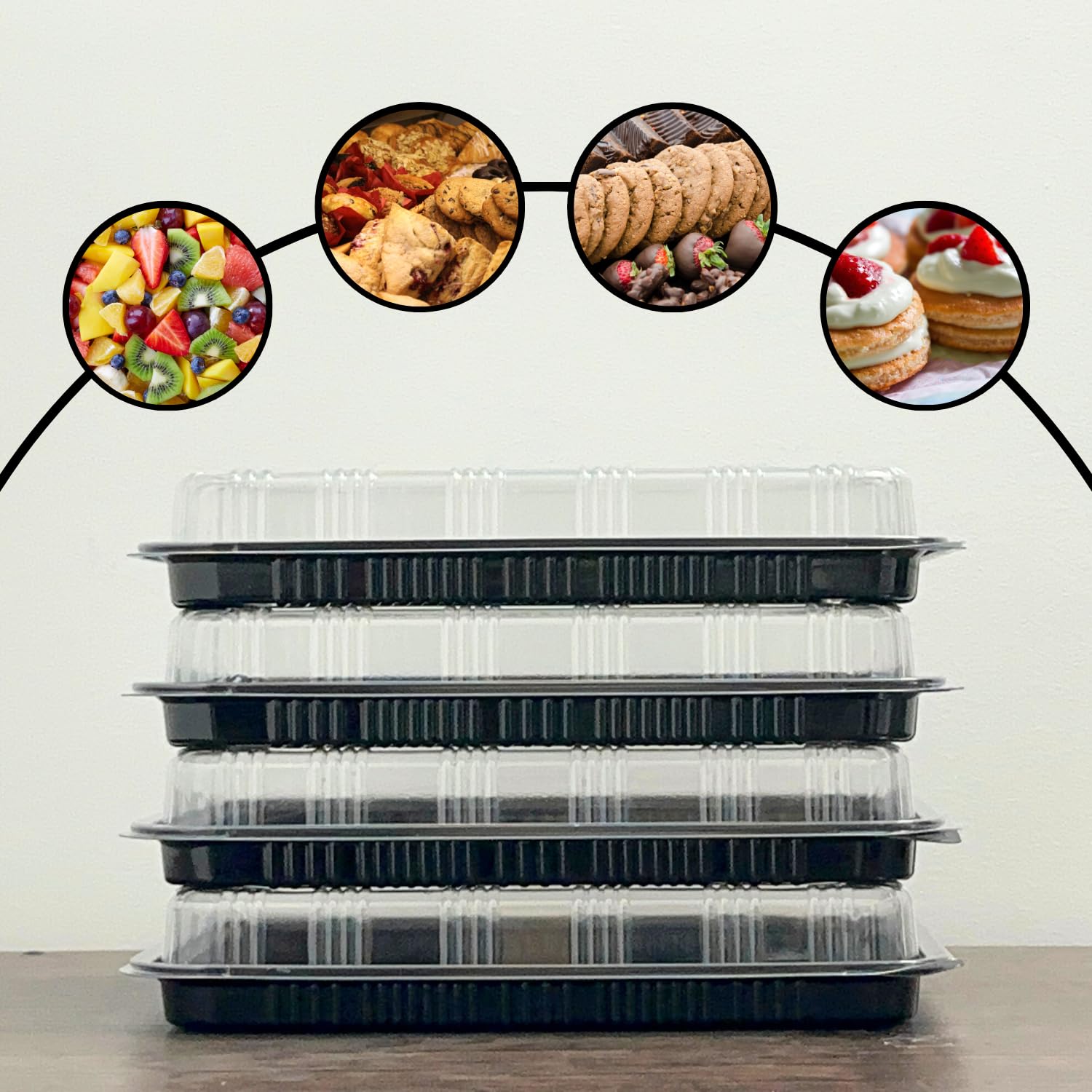 Bandejas para bodas y banquetes Zumart con tapas protectoras.