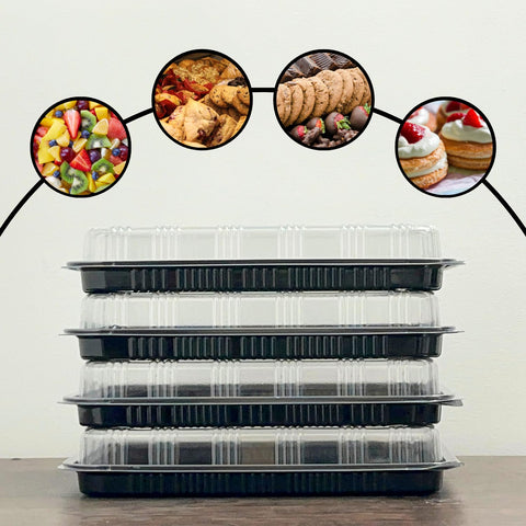 Bandejas para bodas y banquetes Zumart con tapas protectoras.
