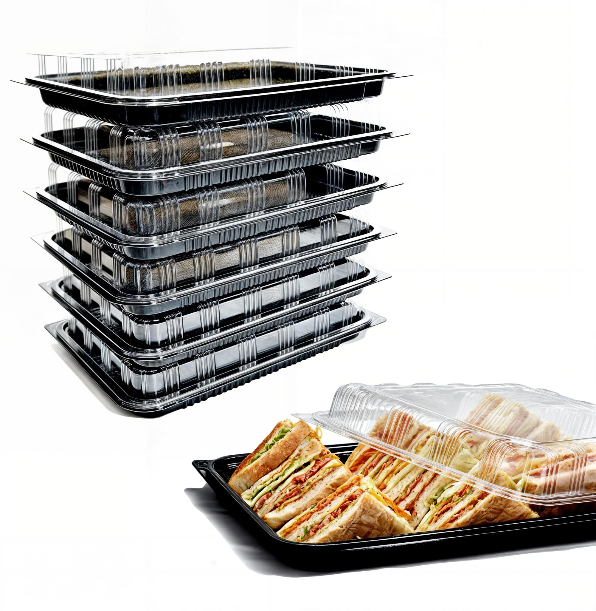 Bandeja de catering Zumart con tapa para buffets y presentaciones.