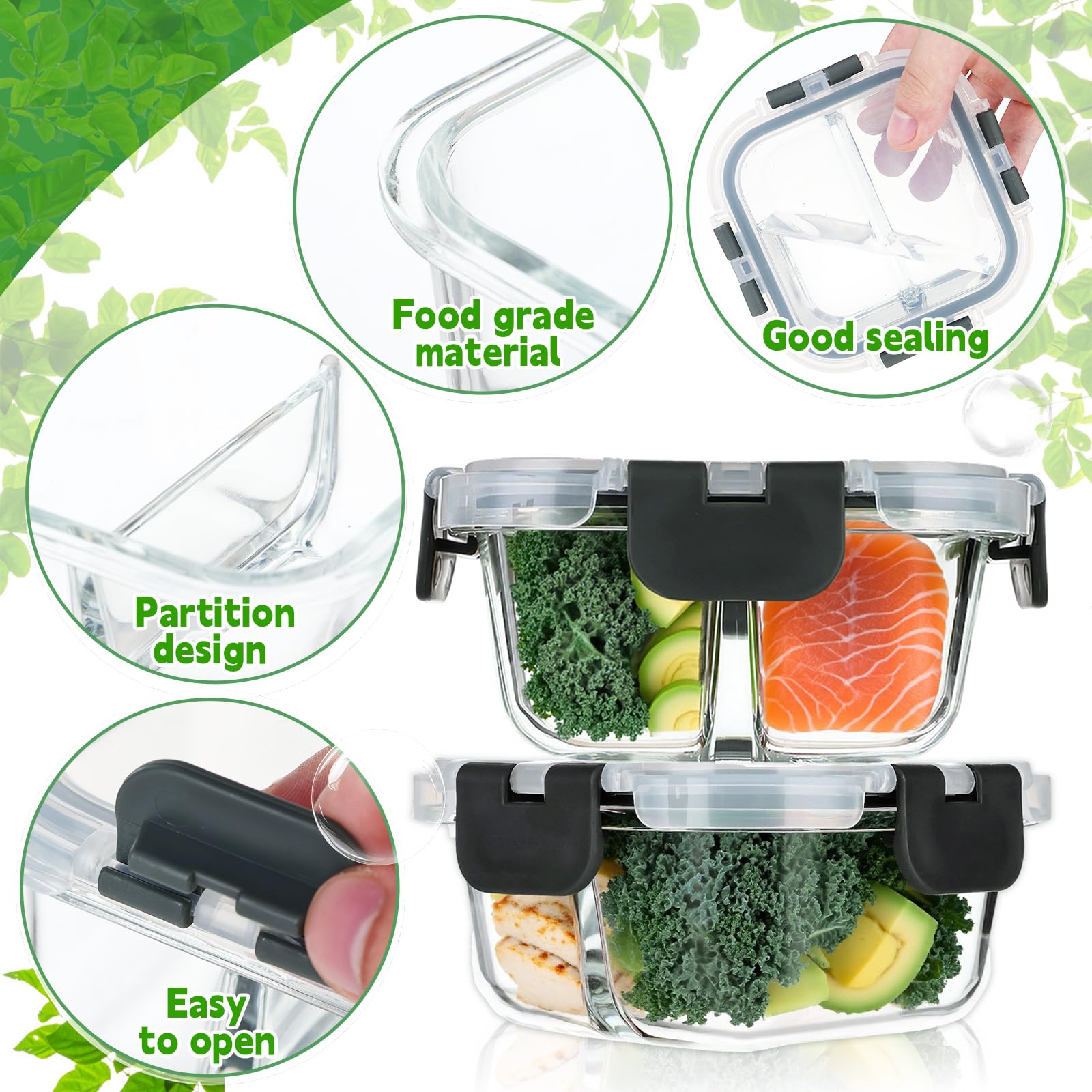 ZUNKNOD cristal de borosilicato resistente para uso diario y seguridad alimentaria.
