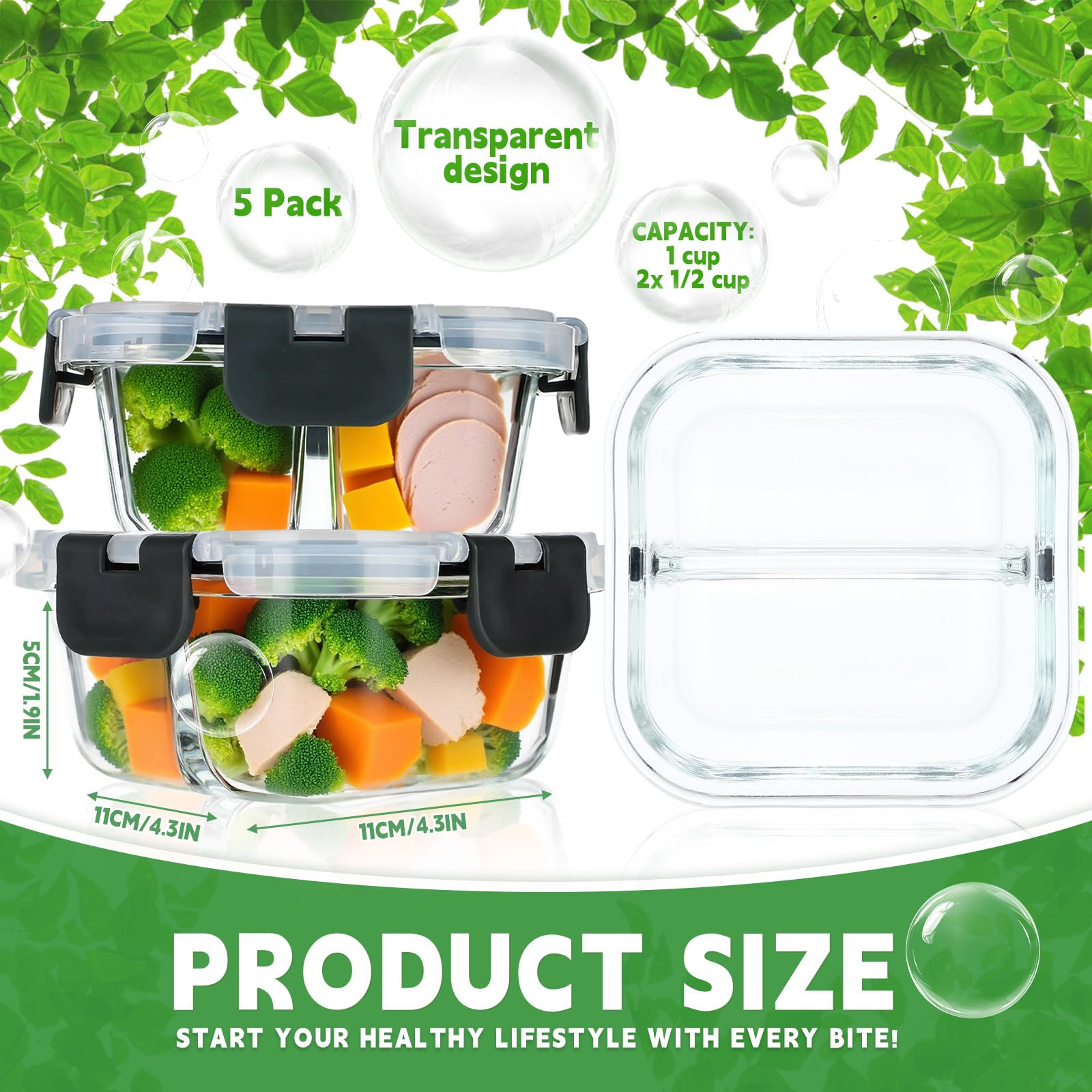 ZUNKNOD cuenco bariátrico con dos compartimentos para separar alimentos y controlar porciones.
