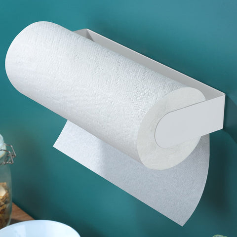 ZUNTO porta rollos en acero inoxidable blanco, aspecto elegante para la cocina
