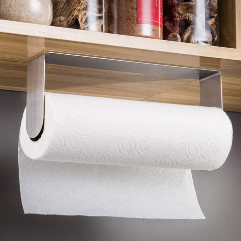 ZUNTO porta-papel toallas superficie lisa adhesivo, montaje rápido para cocinas modernas.