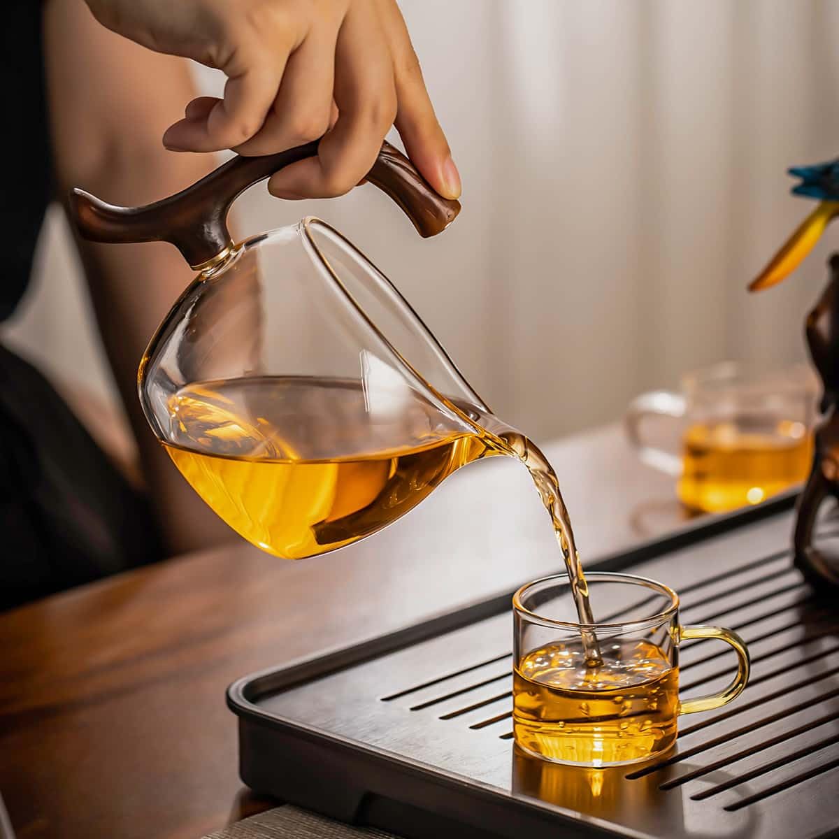 Zurucily juego de tazas Kungfu de vidrio, ideal para compartir té en la mesa