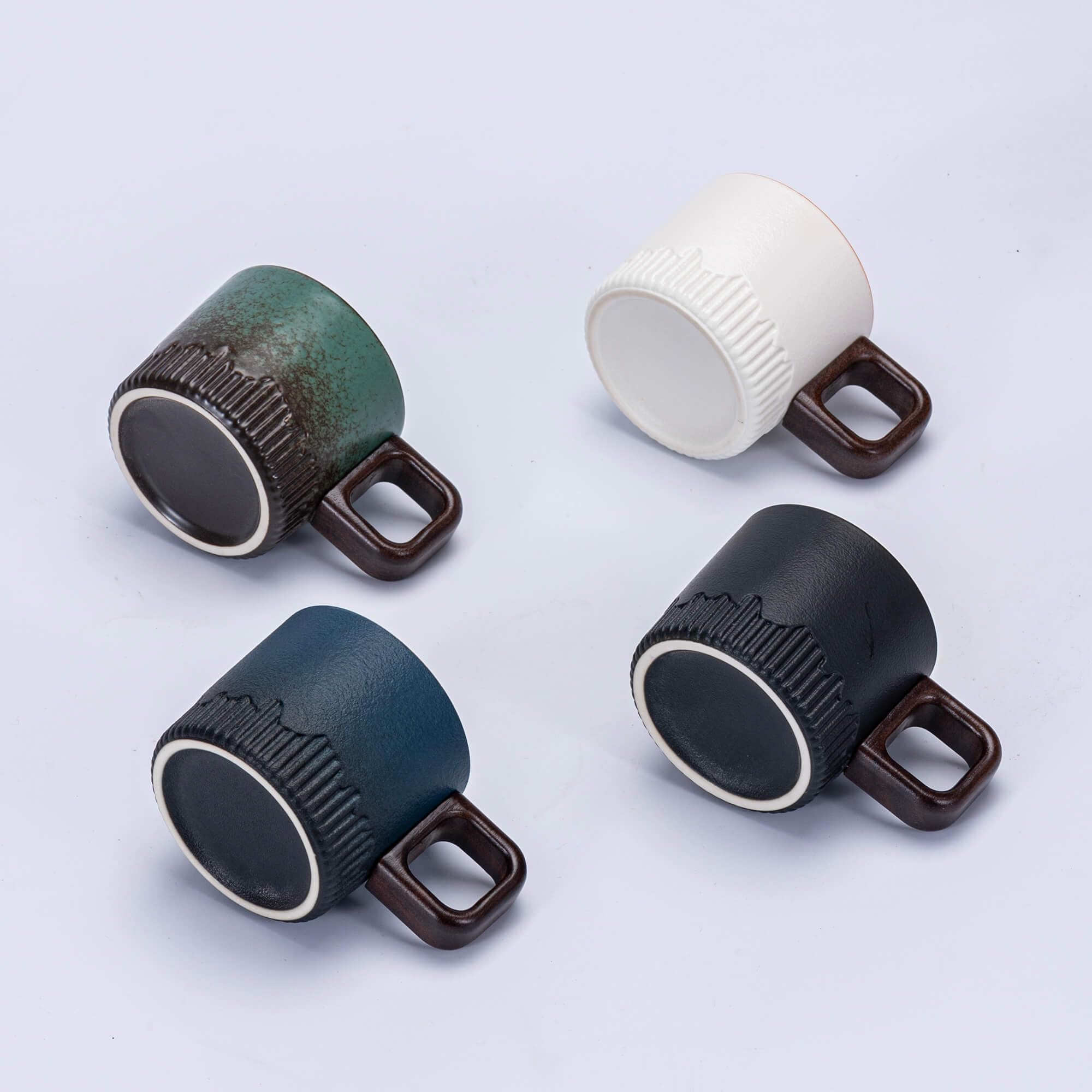 Zurucily taza demitasse con asa cuadrada, agarre cómodo para café expreso.