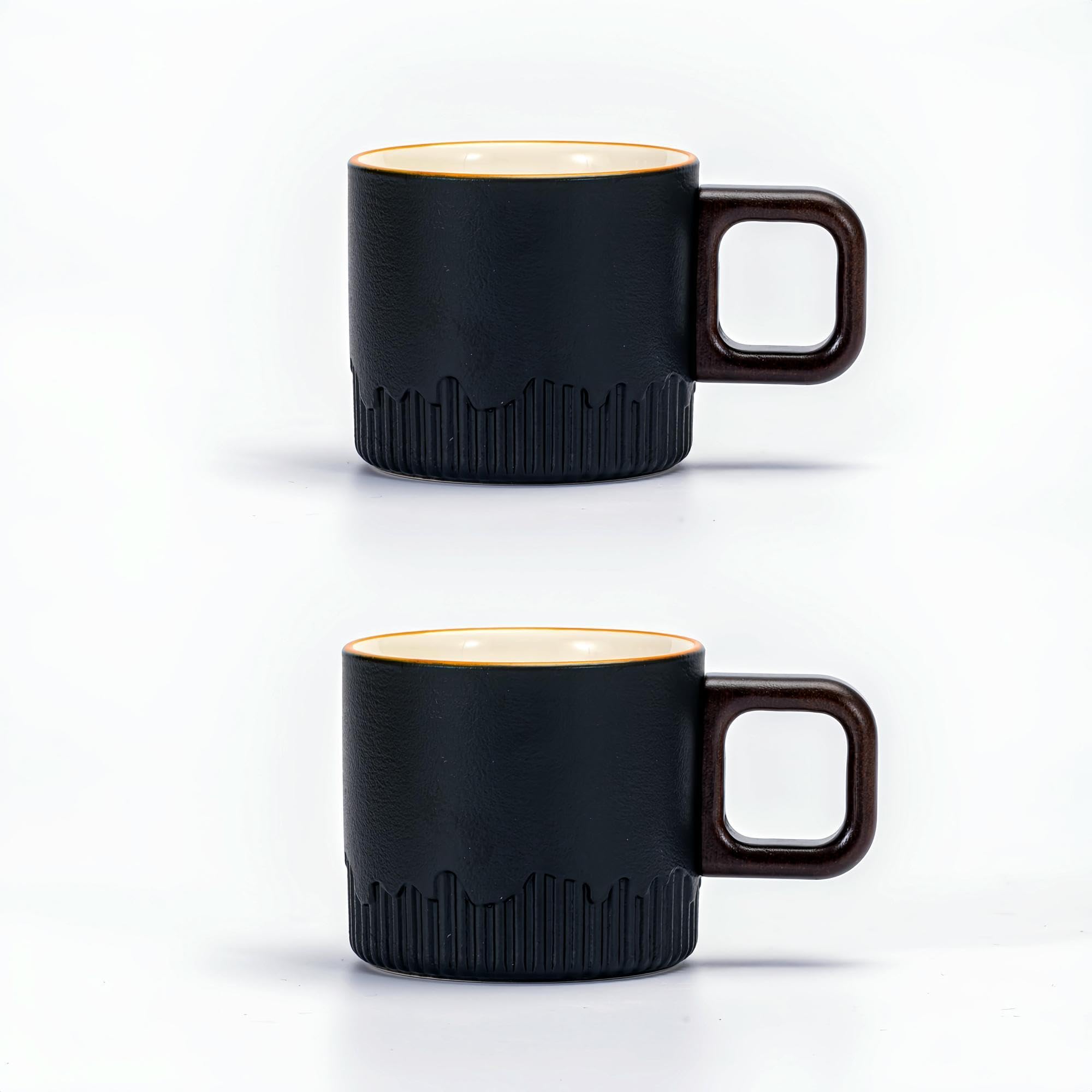Zurucily tazas café expreso 2 onzas demitasse con asa de madera, ideal para doble shot.