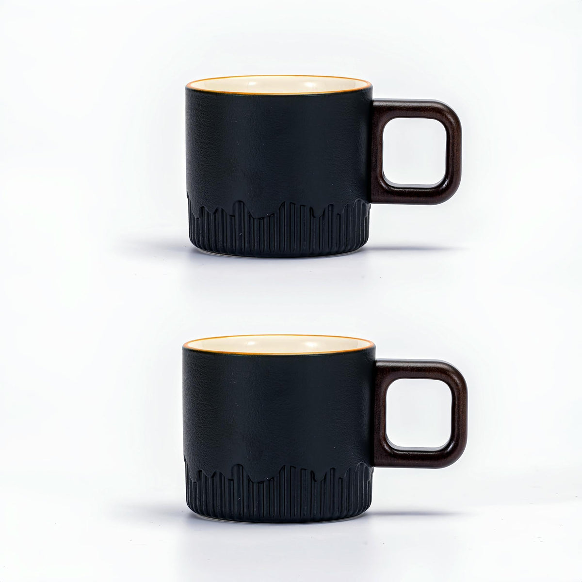 Zurucily tazas café expreso 2 onzas demitasse con asa de madera, ideal para doble shot.