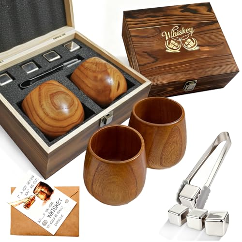 Vasos Zviuoika de whiskey de madera, dos piezas para degustación elegante.