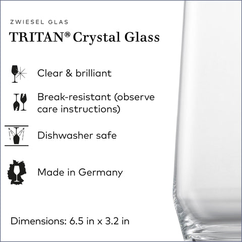 Vaso Zwiesel Glas Pure apto para lavavajillas, limpieza fácil.