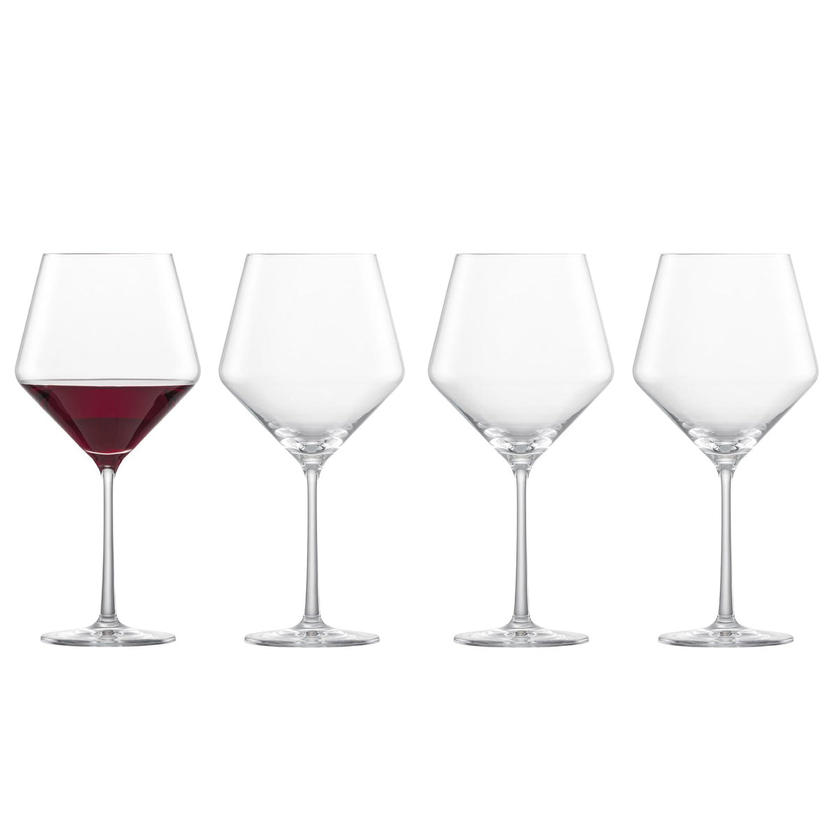 Copa Zwiesel Glas Pure Borgoña, conjunto de 4, para cenas elegantes y vinos con cuerpo.